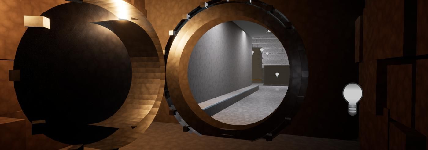 The cut through the silo wall out of the server vault